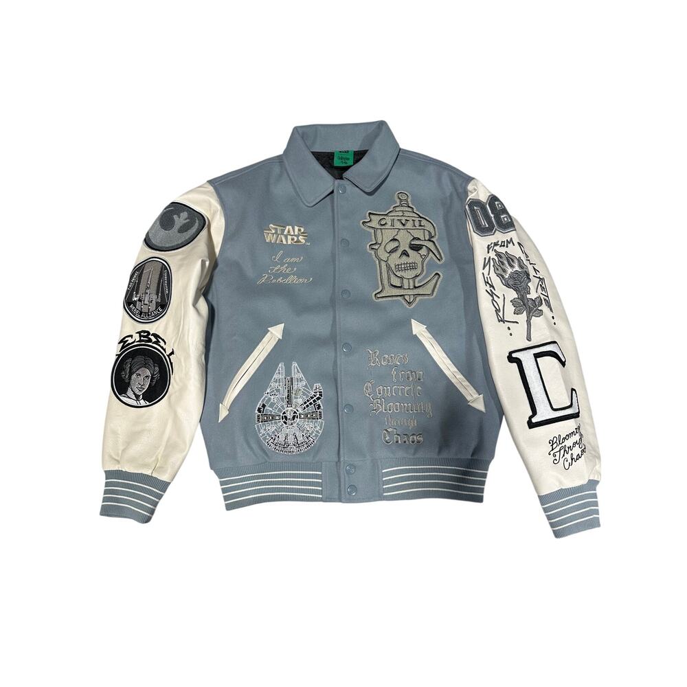 NWT Large  Civil Regime X STAR WARS Rebellion Embroidered Varsity Jacket